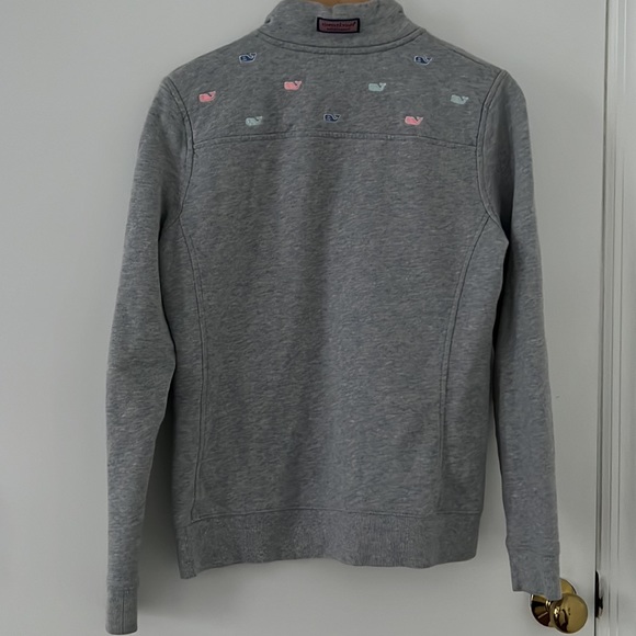 Vineyard Vines- 1/4 Zip Gray Pullover with Cute Whale Embroidery - Picture 5 of 5